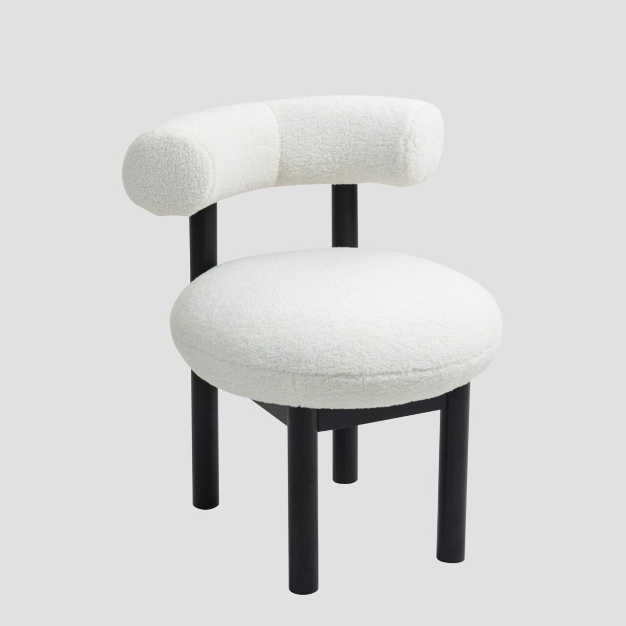 Scaun Pacis, Homla, 65.5x59.5x75.5 cm, lemn/MDF/poliester, ecru/negru - imagine 7